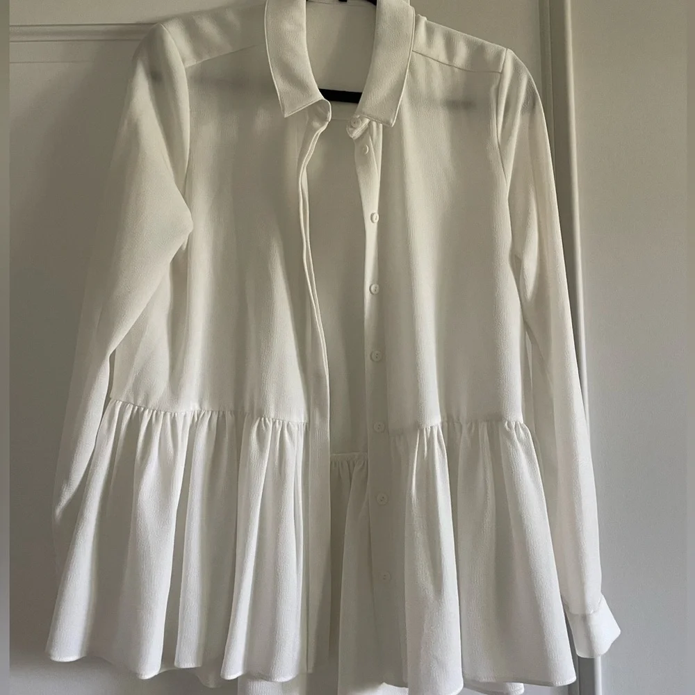 - Tibi Savanna long peplum silky shirt from Tuckernuck - Picture 5 of 9